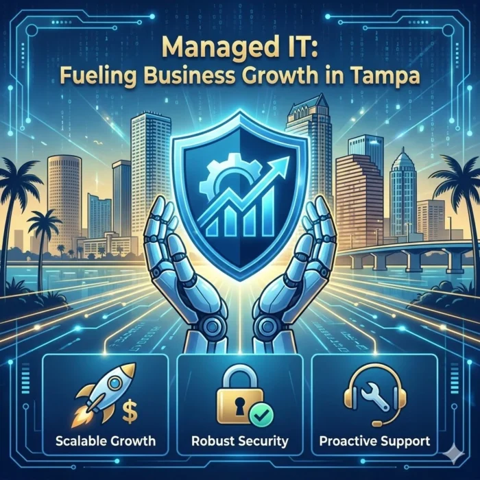 Infographic of ShowTech Solutions showing Managed it Services